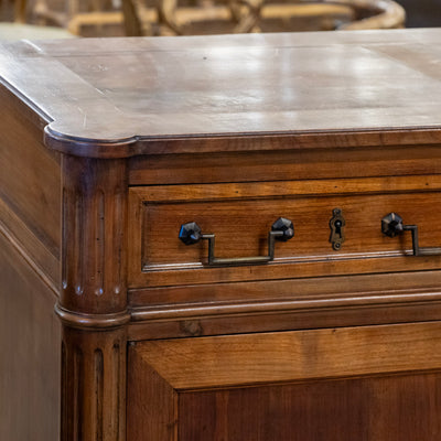 Louis XVI Wood Sideboard – Fluted Columns & Square Pulls