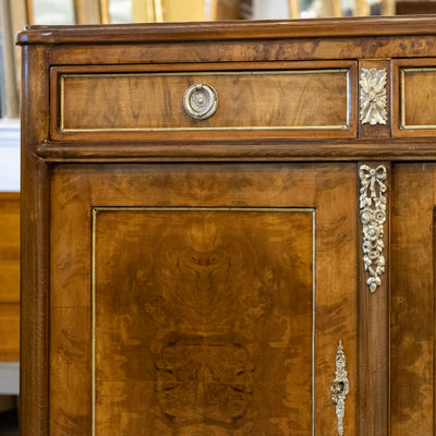 Louis XVI Burl Wood Sideboard with Brass Hardware