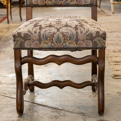 Louis XVI Dining Chair – Brown Frame with Original Tapestry Upholstery