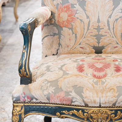 Pair of Louis XV Carved Armchair – Painted Frame with Original Tapestry Upholstery - Arm Chairs | Le Chateau (Atlanta, GA) • 7
