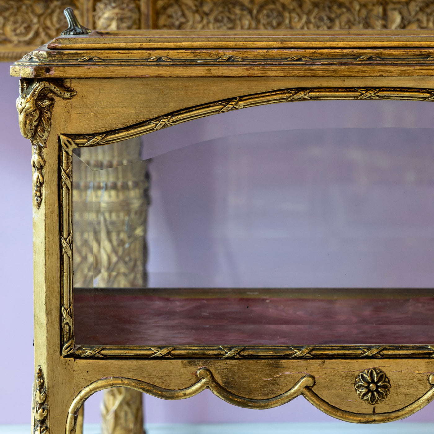 Gilded Jewelry Vitrine – Original Pink Interior