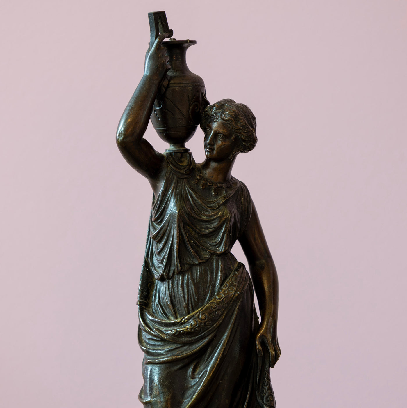 Pair of Neoclassical Statues – Bronze with Marble Base - Statue / Sculpture | Le Chateau (Atlanta, GA) • 4