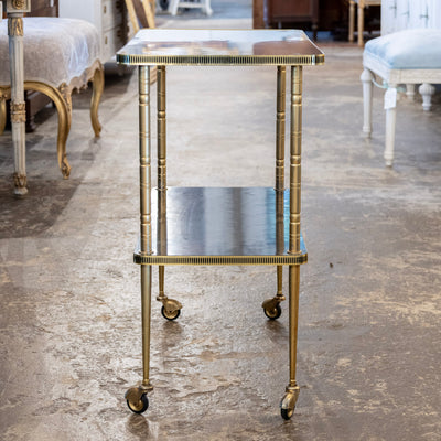 Mid-Century Two-Tier Rolling Brass Bar Cart - Bar Cart | Le Chateau (Atlanta, GA) • 3