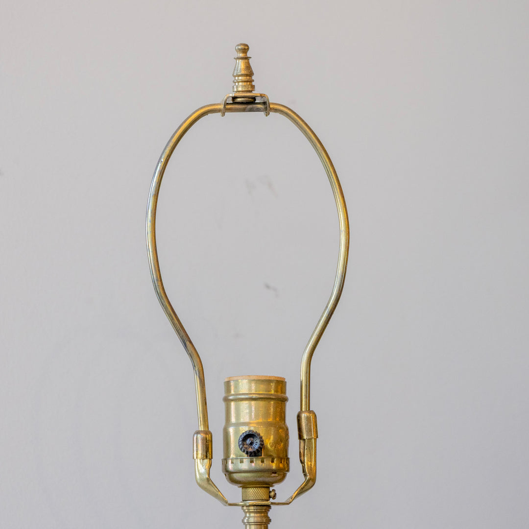 Italian 'Imperial' Clock and Lamp Set - Green Marble & Brass