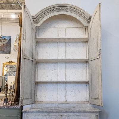Pair of Swedish Tall Painted Cabinets – Distressed Grey Finish