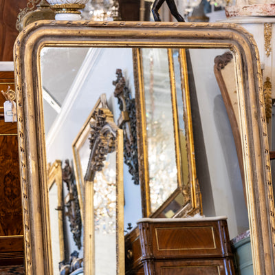 Louis Philippe Mirror – Carved Rope Trim & Gold Finish