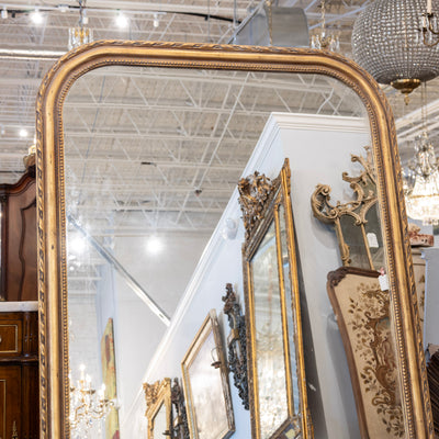 Louis Philippe Floor Mirror – Rope & Beaded Trim in Gold