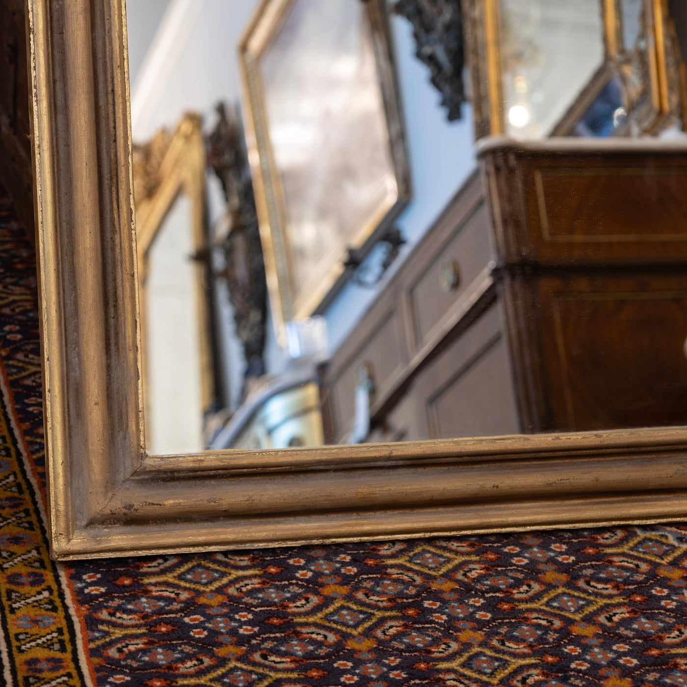 Louis Philippe Mirror – Simple Carved Trim & Gold Finish
