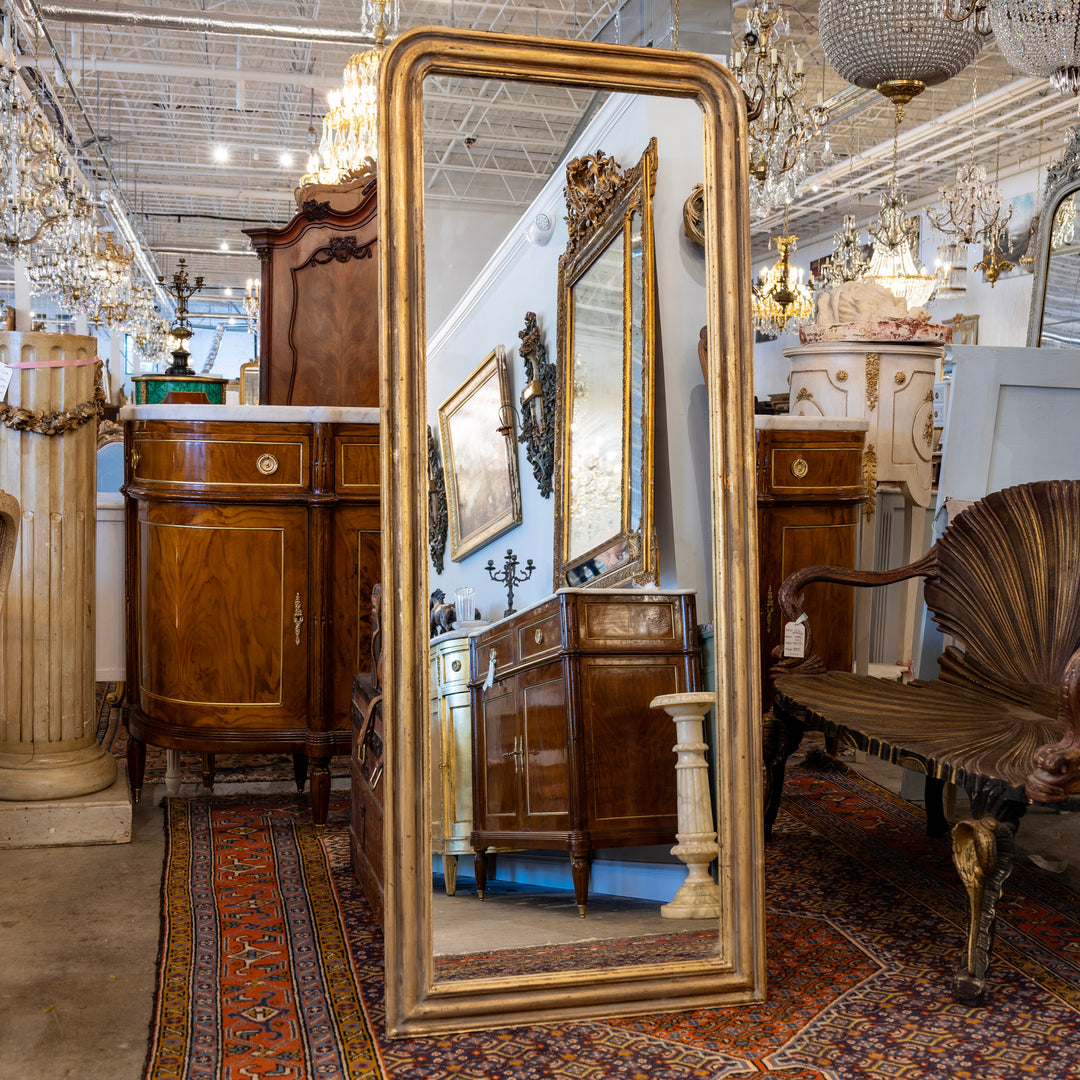 Louis Philippe Floor Mirror – Tall Frame & Gold Finish – Le Chateau