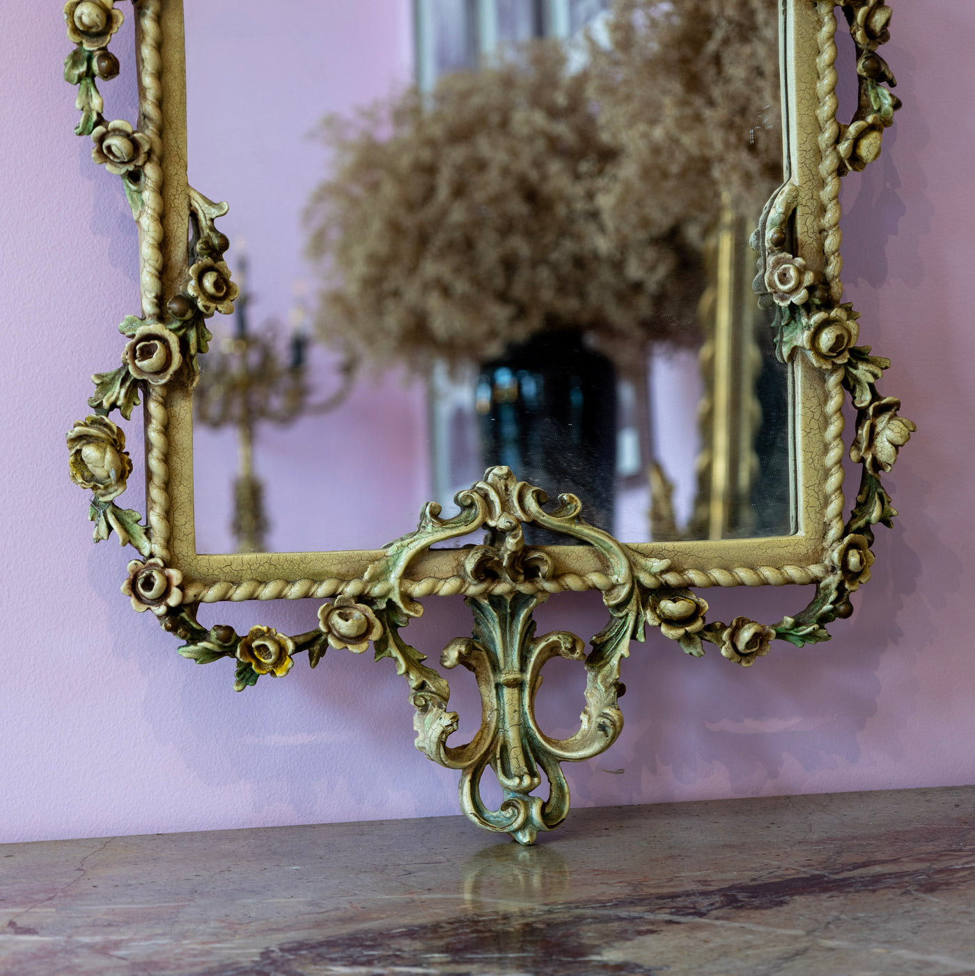 Louis XV Rococo Mirror – Carved Roses - Ornate Mirror | Le Chateau (Atlanta, GA) • 3