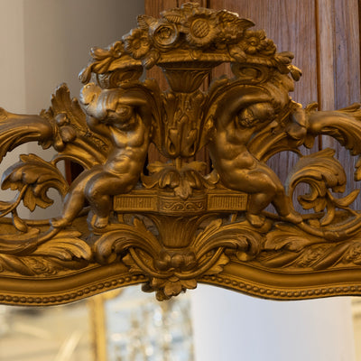 Louis XV Mirror – Gilded Frame with Carved Cherubs