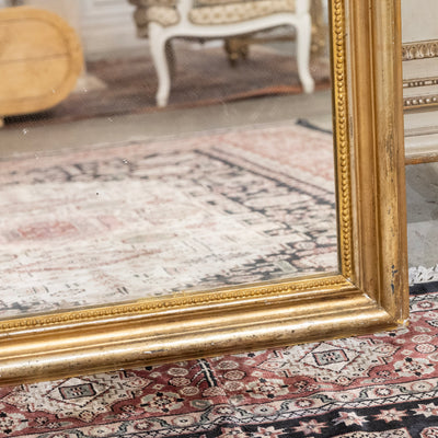 18th century Ornate French Gilded Mirror – Cherub Crest & Beaded Frame