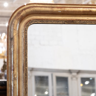 Louis Philippe Rounded Gilded Mirror with Aged Patina