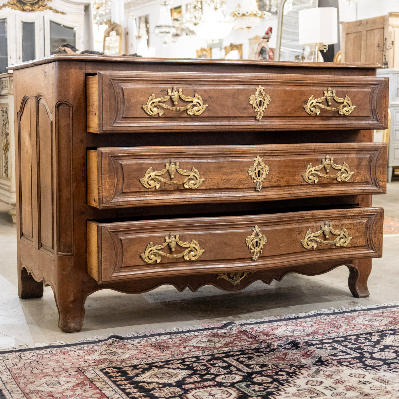 18th Century French Louis XV Chest – Brass Ormolu Mounts