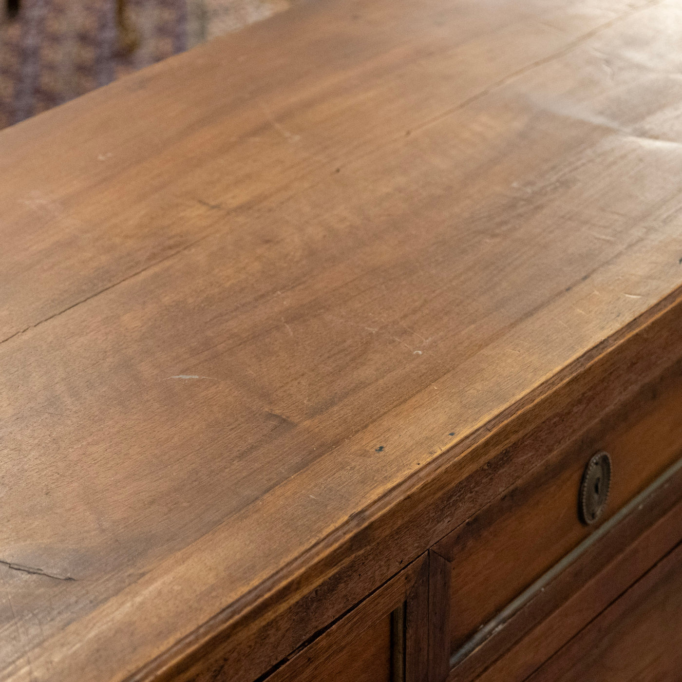 18th Century Louis XVI Wood Chest – Brass Trim & Square Pulls