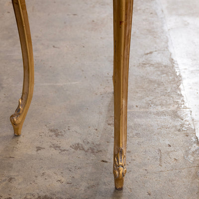 Louis XV Gilded Side Table – Carved Shell & White Marble Top