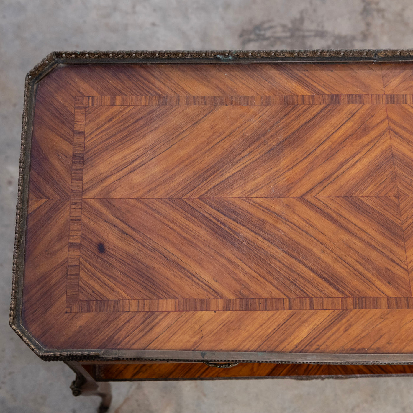 Louis XV Side Table –  Marquetry & Bronze Ormolu