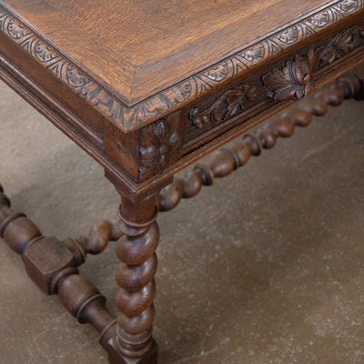 French Barley Twist Writing Desk – Hand-Carved Floral Detailing