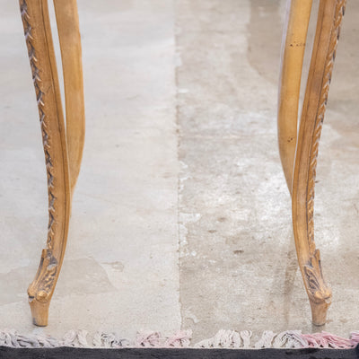 Louis XV Gilded Square Side Table – White Marble Top