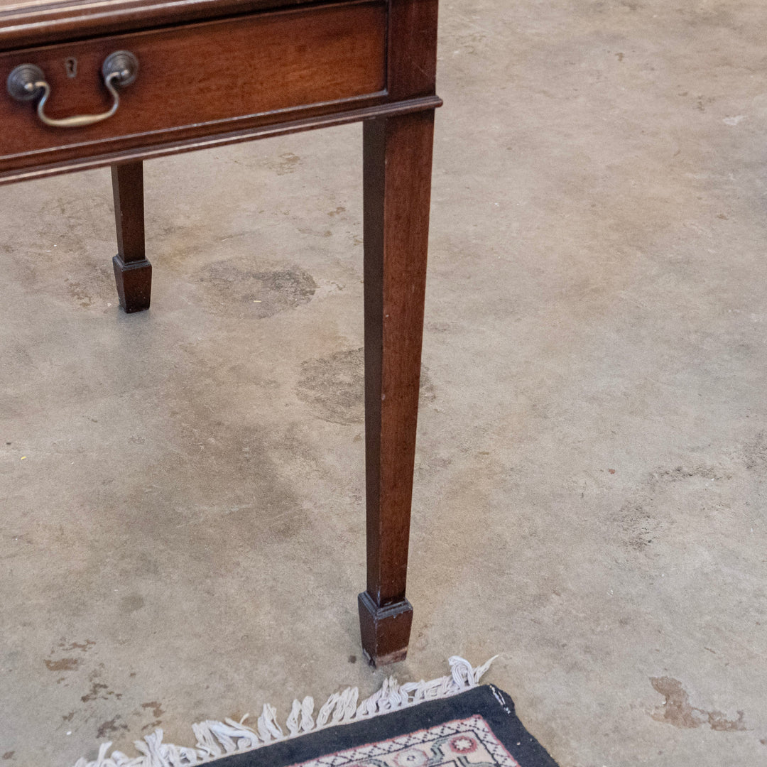 Louis XVI Writing Desk – Original Leather Top & Dark Wood – Le Chateau