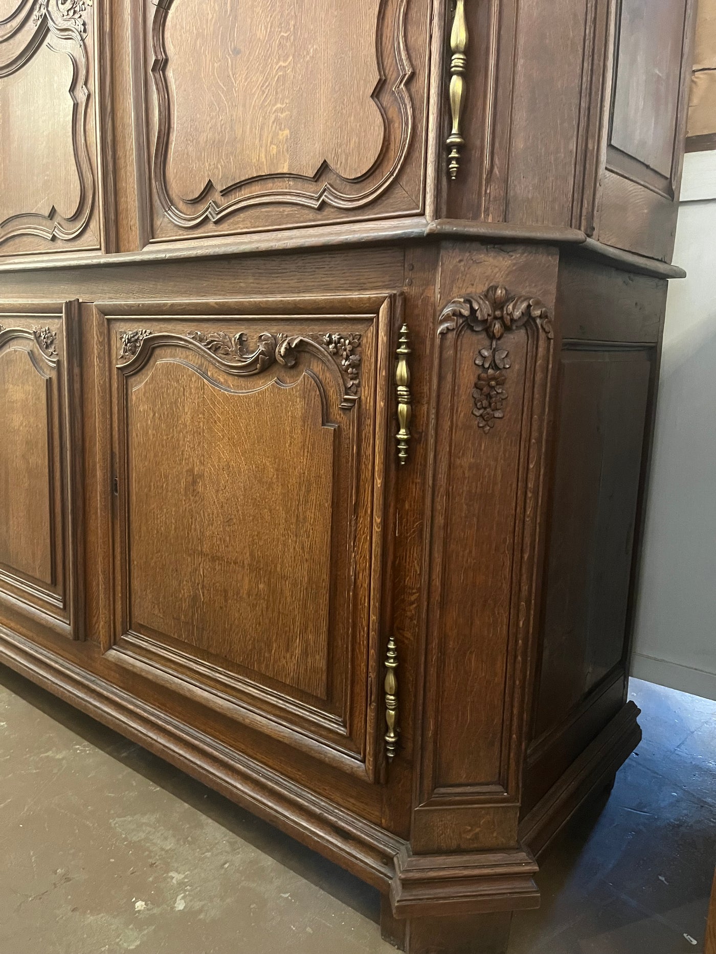 French Large Oak Buffet Deux Corps