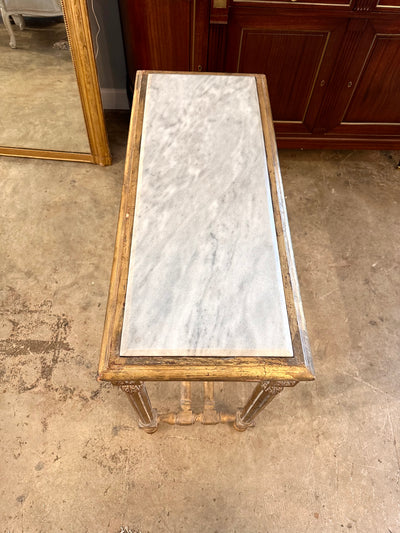 Antique French Giltwood Louis XVI Marble Top Console