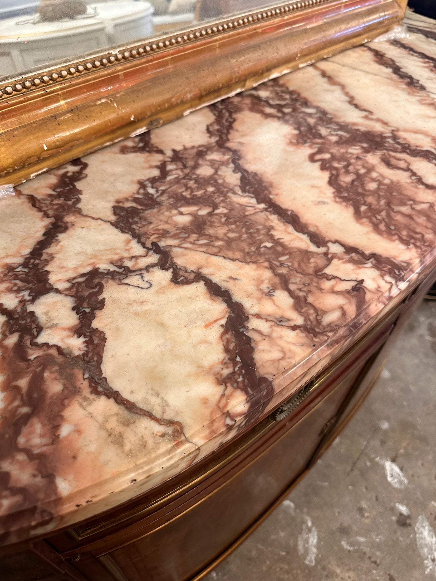 Louis XVI 2 Door Buffet with Multi Color Marble Top