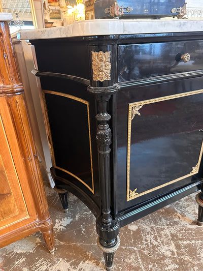 Louis XVI Black Lacquered Sideboard