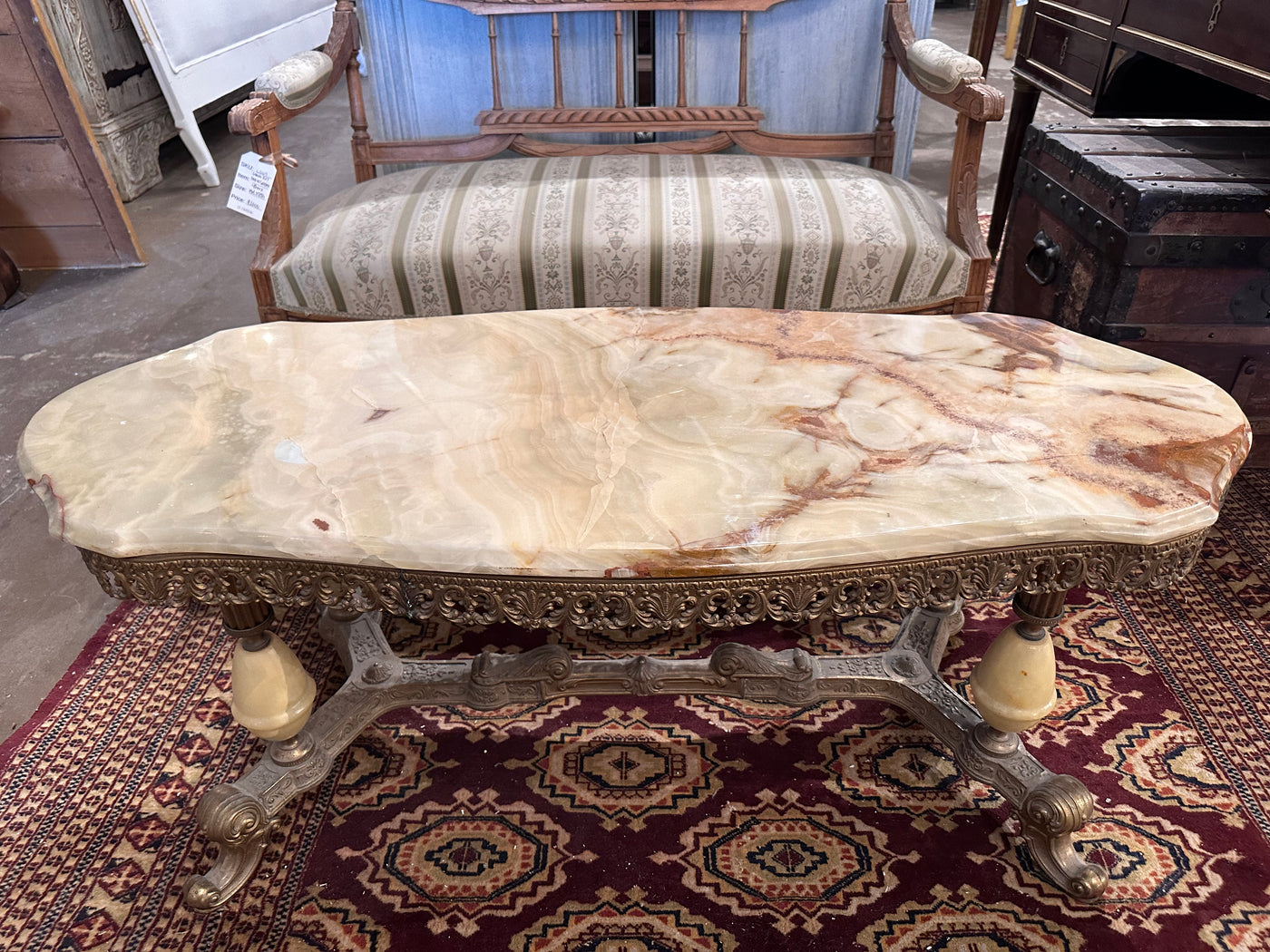 Brass Base Onyx Coffee Table | Le Chateau | European Luxury Furniture in Atlanta