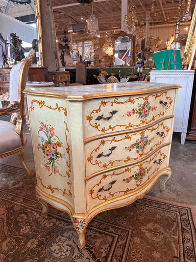 Antique Hand-Painted French 3 Drawer Chest | Le Chateau | European Luxury Furniture in Atlanta