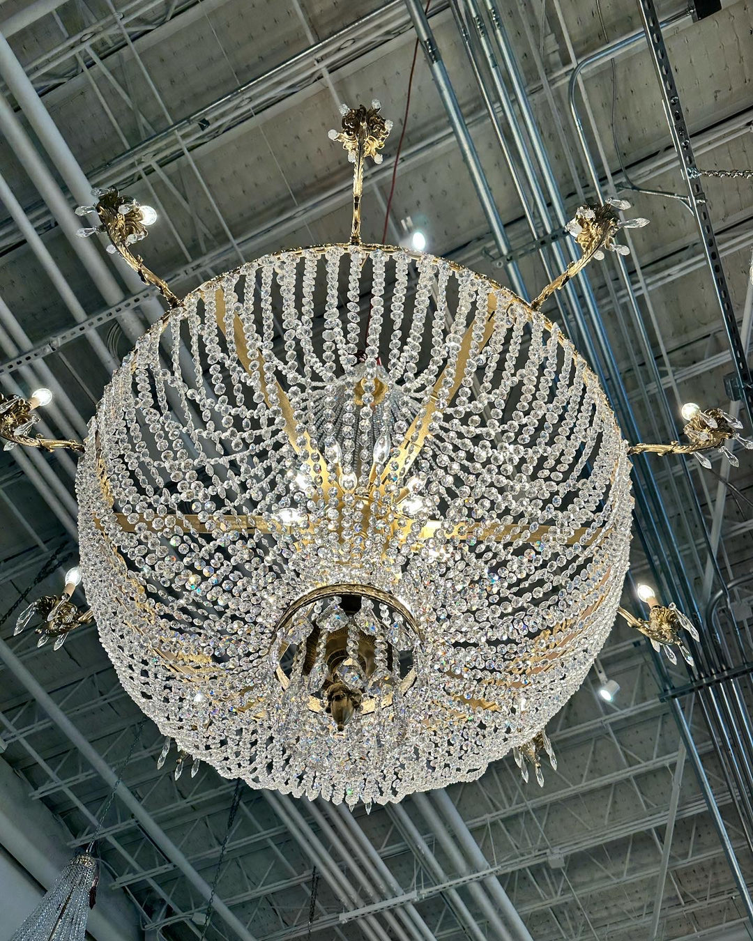 French Empire Basket Chandelier with Candelabras – Le Chateau