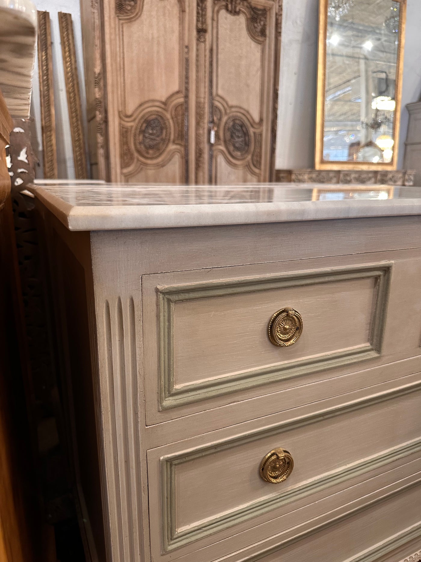 Antique Marble Top Swedish Chest | Le Chateau | European Luxury Furniture in Atlanta