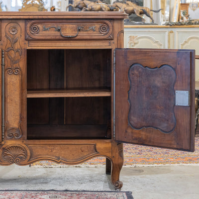 Louis XV Burl Wood Sideboard – Floral Hand-Carvings
