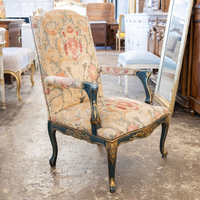 Pair of Louis XV Carved Armchair – Painted Frame with Original Tapestry Upholstery - Arm Chairs | Le Chateau (Atlanta, GA) • 2