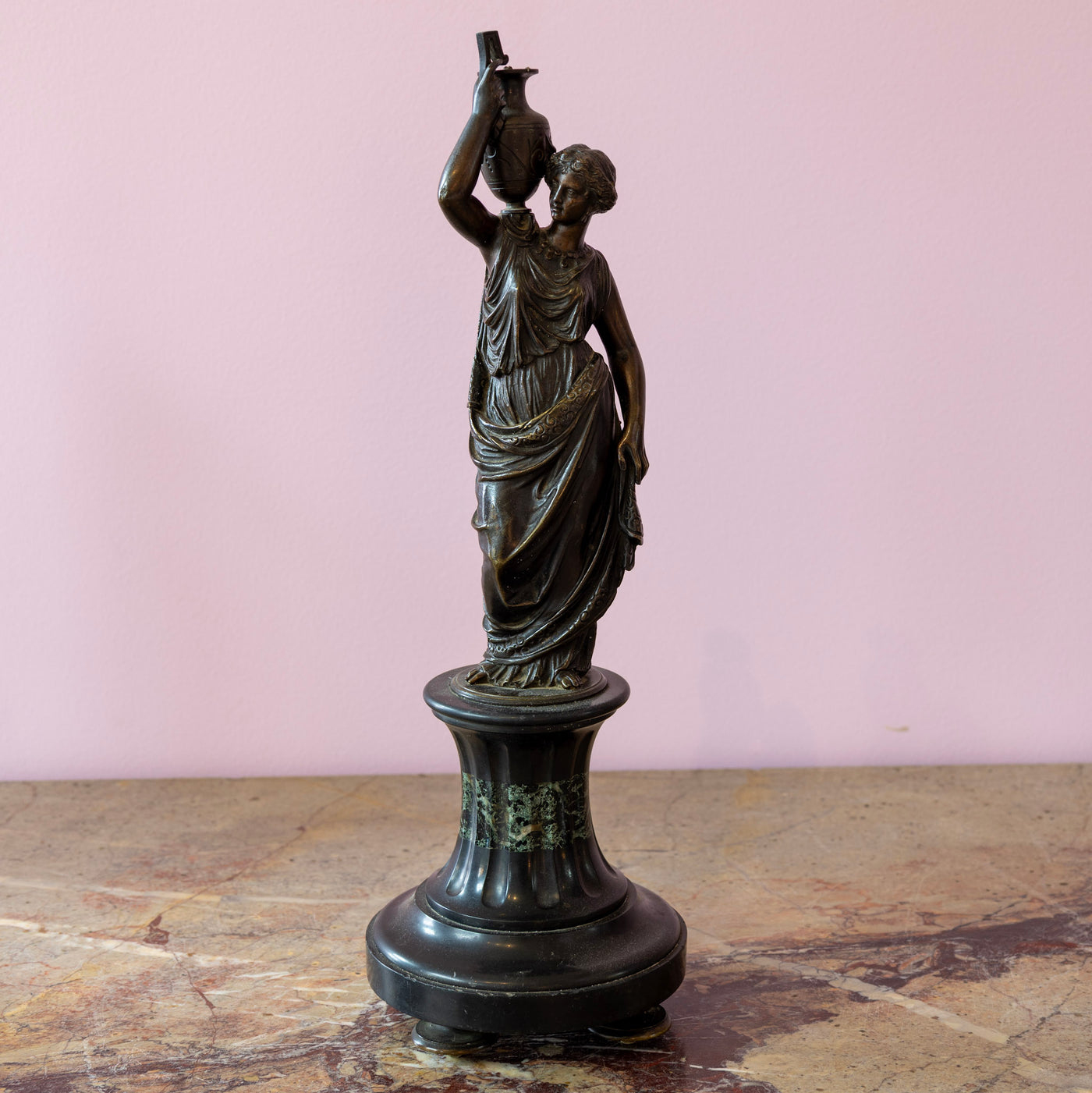 Pair of Neoclassical Statues – Bronze with Marble Base - Statue / Sculpture | Le Chateau (Atlanta, GA) • 3