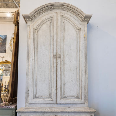 Pair of Swedish Tall Painted Cabinets – Distressed Grey Finish
