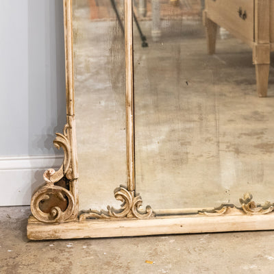 18th Century French Chippendale Mirror – Carved Scrollwork & Heavy Foxing