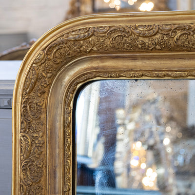 Louis Philippe Gilded Mirror – Intricately Carved Frame