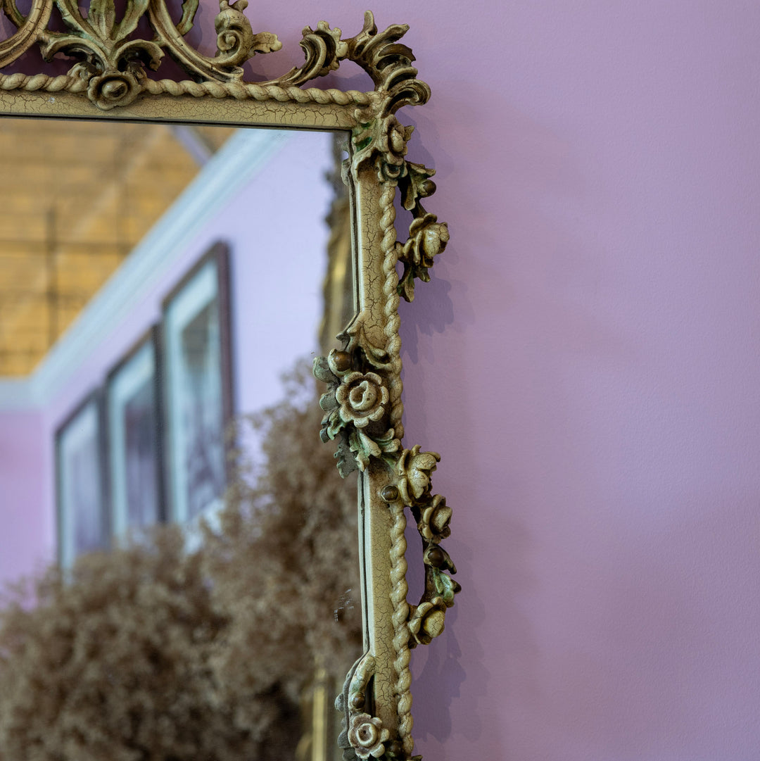 Louis XV Rococo Mirror – Carved Roses – Le Chateau