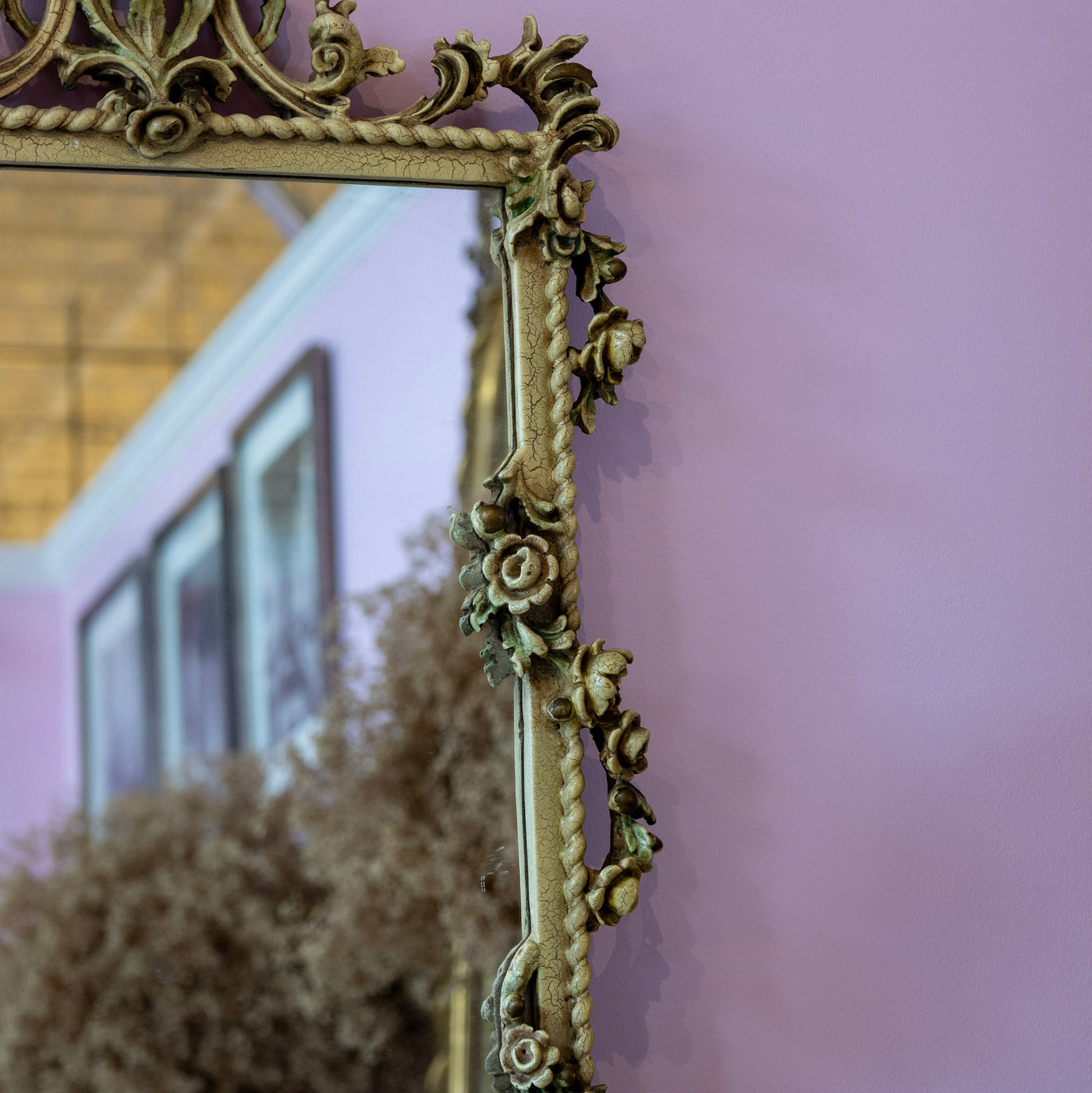 Louis XV Rococo Mirror – Carved Roses - Ornate Mirror | Le Chateau (Atlanta, GA) • 4