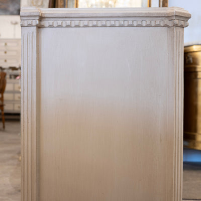 Swedish 3-Drawer Chest – Canted Corners & Open Geometric Trim in Antique White