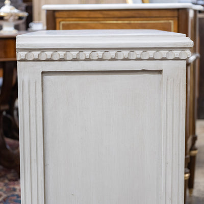 Swedish 3-Drawer Nightstand – Fluted Drawer Trim in French Grey