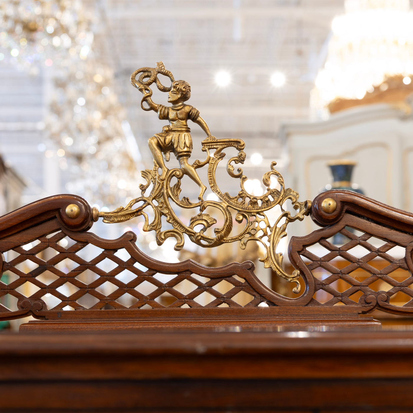 Louis XVI Writing Desk – Brown with Ormolu Mount