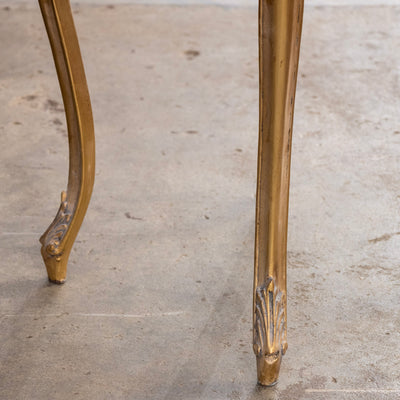 Louis XV Gilded Side Table – Cabriole Legs & White Marble Top