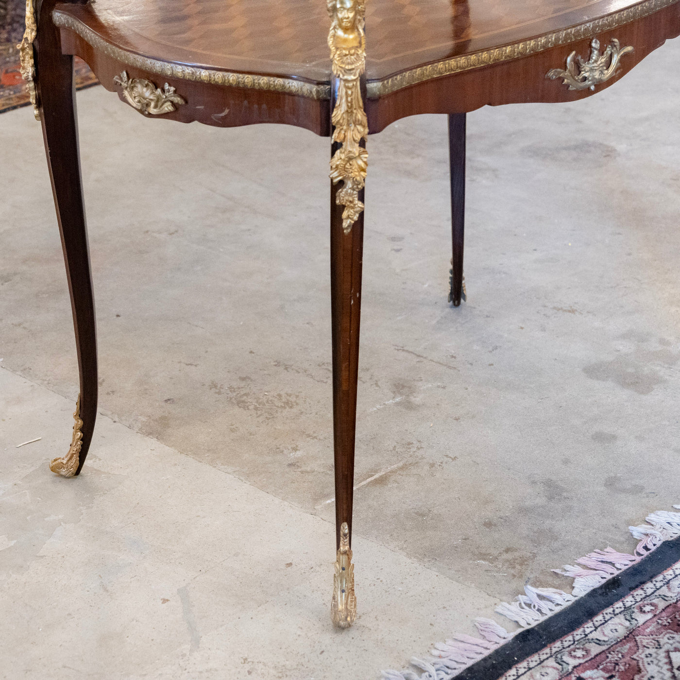 French Empire Side Table – Checkered Wood Inlay & Ormolu Mounts – Le ...