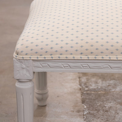 Louis XVI Painted Stool – Blue Dot Upholstery