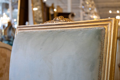 Louis XVI Captain Chair in Blue – Gilded Frame & Velvet Upholstery