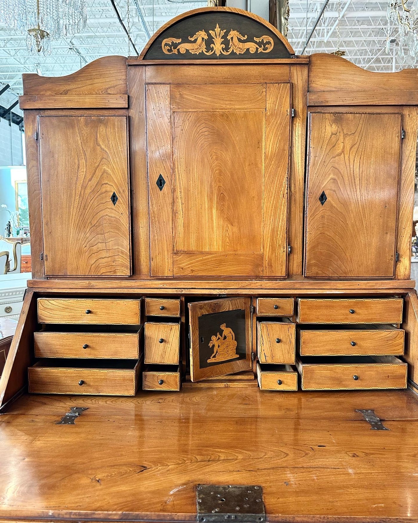 Antqiue Swedish Biedermeier Secretary Desk & Bookcase | Le Chateau | European Luxury Furniture in Atlanta