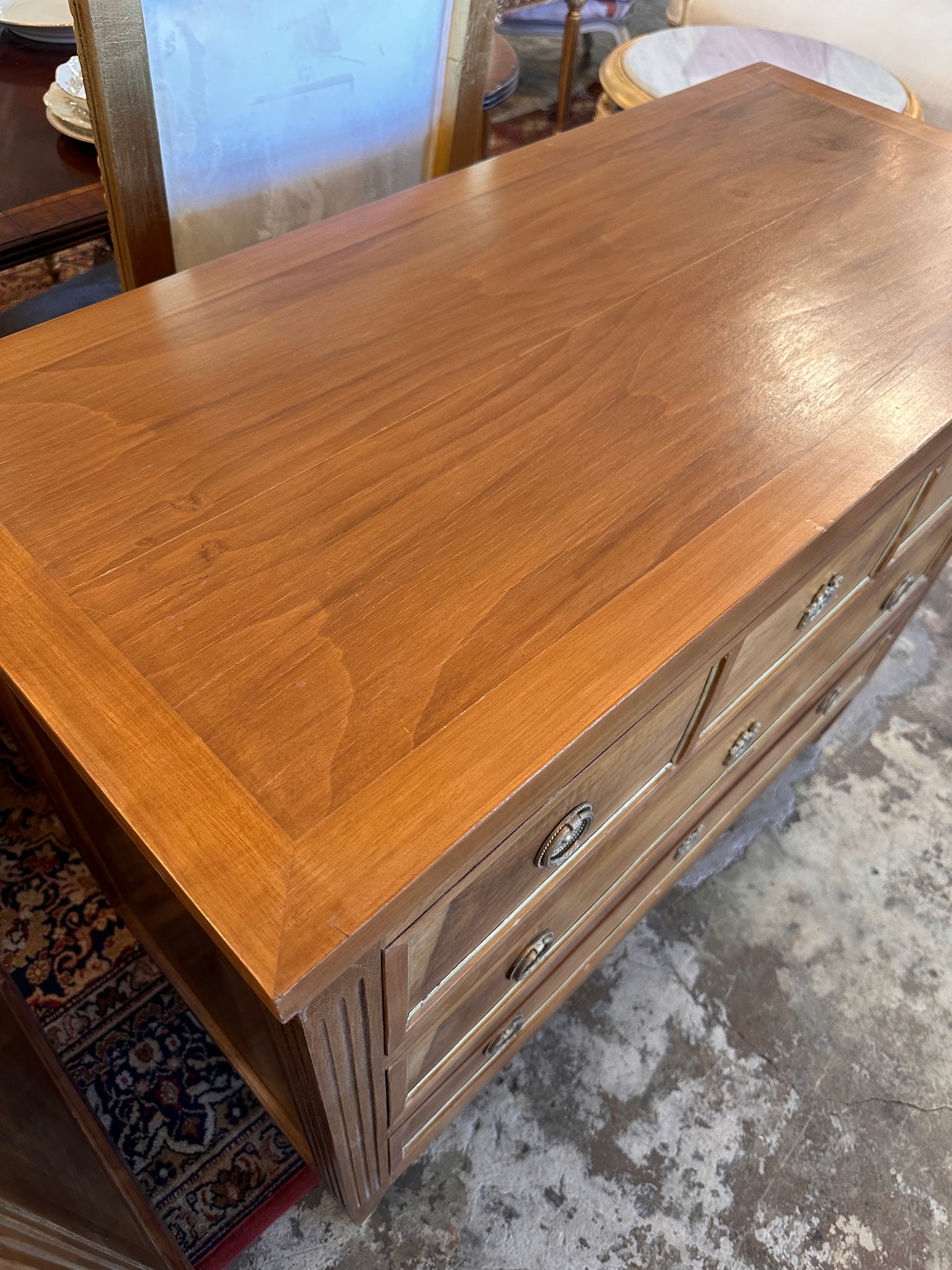 Antique Burl Wood Chest with Escutcheon Detail