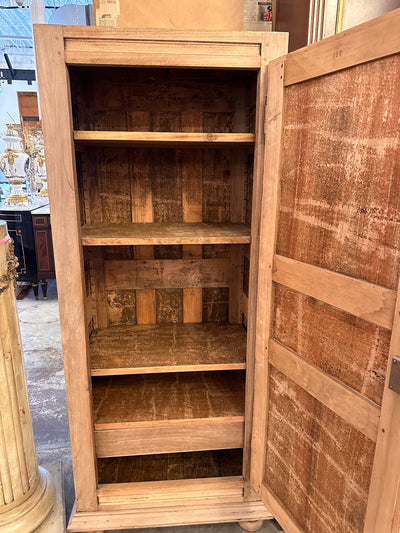 French Natural Wood Slim Cabinet